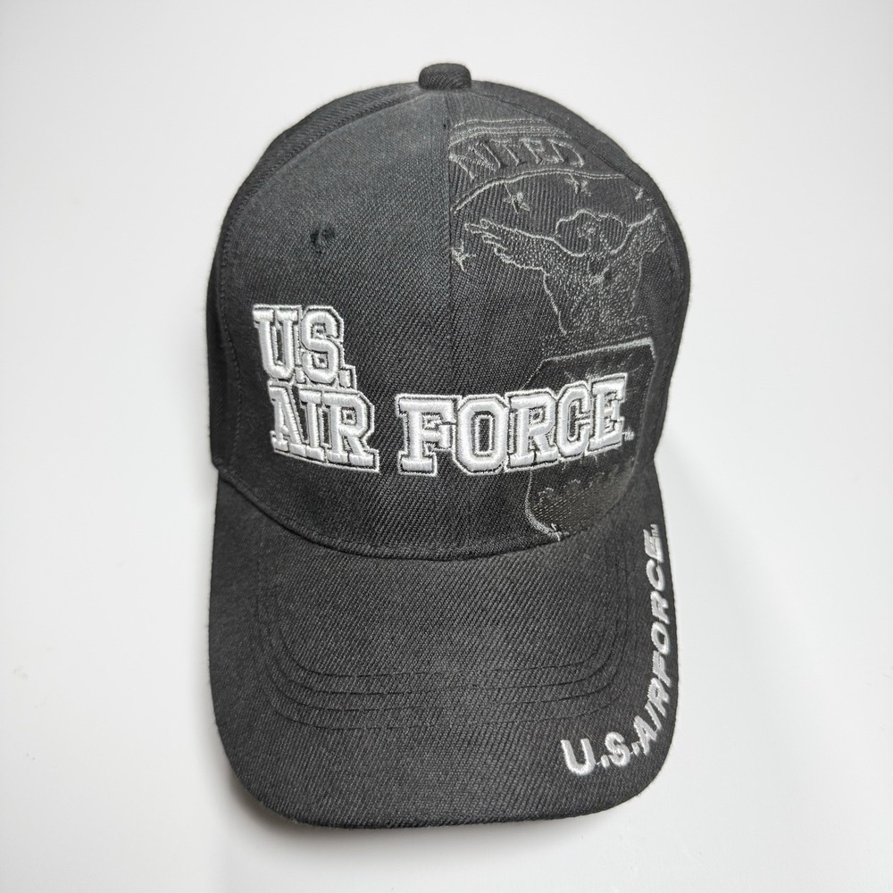 US Air Force Black Adjustable Embroidered Cap Eagle Shield Baseball Hat RN150123